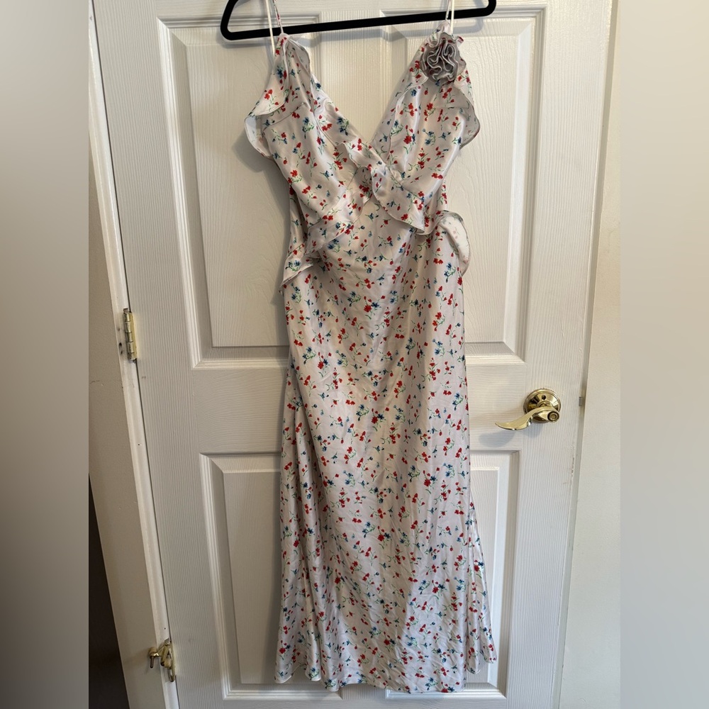 Bardot Olea Sleeveless Floral White Dress (size L)